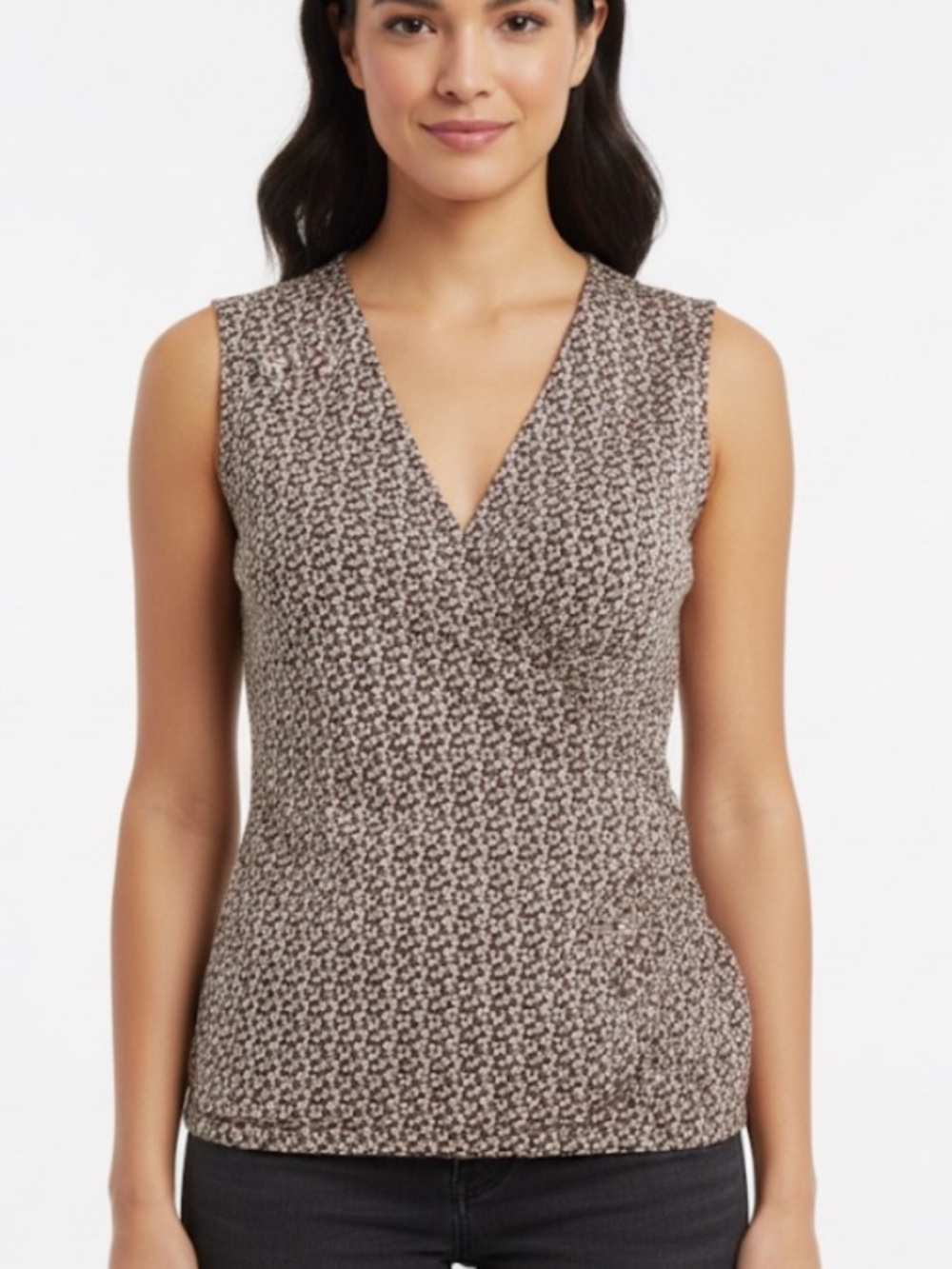 Adrianna Papell NWOT Pink Patterned Blouse Sleeveless Stretchy